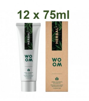 Woom Herbal + tandpasta grootverpakking 12x75ml.