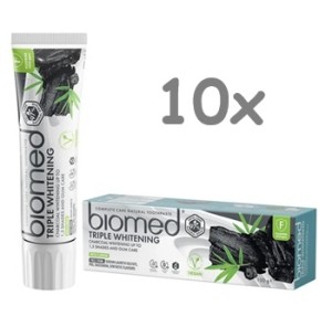 Biomed Triple whitening charcoal 10 stuks
